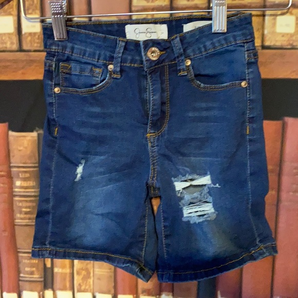 Jessica Simpson denim jean distressed Kiss Me‎ Shorts - Picture 1 of 5